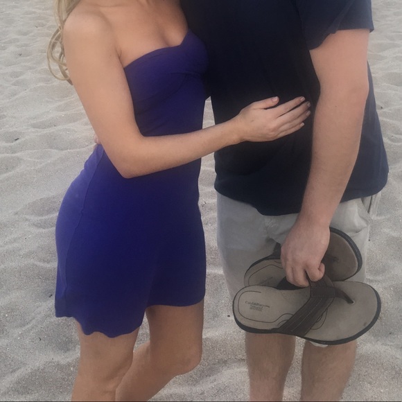 Purple strapless dress - Picture 2 of 2